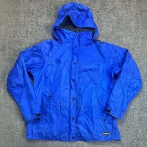 Taiga Gore-Tex Mountain Jacket Mens L Blue Ripstop Hooded Rain Coat Vintage